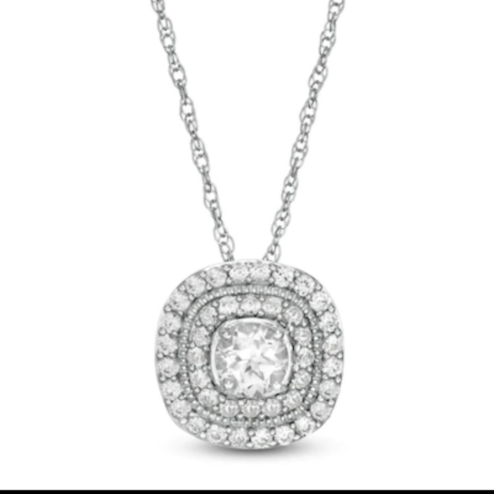 White Sapphire Pendant in Sterling Silver